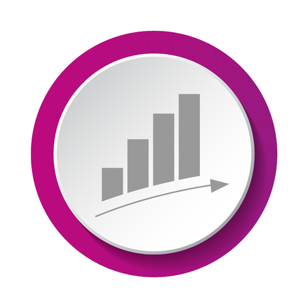 Graph increase - 3d button isolated on white background. Vector.のイラスト素材