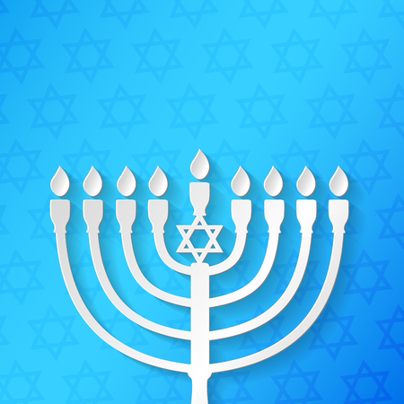 Hanukkah - background with menorah. Vector.のイラスト素材
