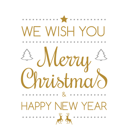 Merry Christmas - text with decoration. Vector.のイラスト素材