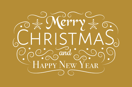Merry Christmas - text with decoration. Vector.のイラスト素材