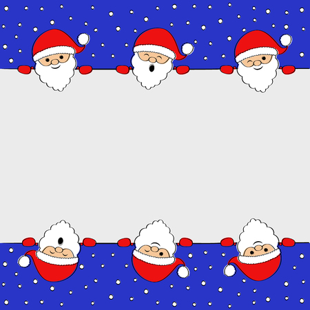 Funny cartoon Santa Claus - card with copyspace. Vector.のイラスト素材