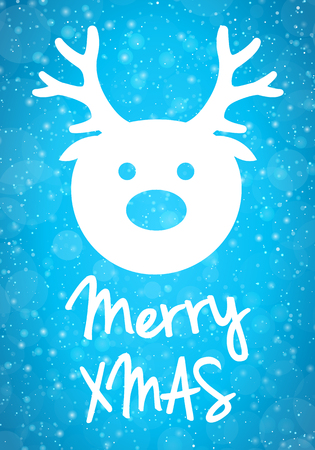 Merry Christmas - card with icons and wishes. Vector.のイラスト素材