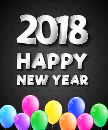 Happy New Year 2018 - beautiful poster. Vector.のイラスト素材