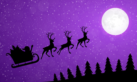 Silhouette of Santa Claus - Christmas card. Vector.のイラスト素材