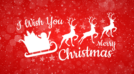Merry Christmas - card with greeting and illustration. Vector.のイラスト素材
