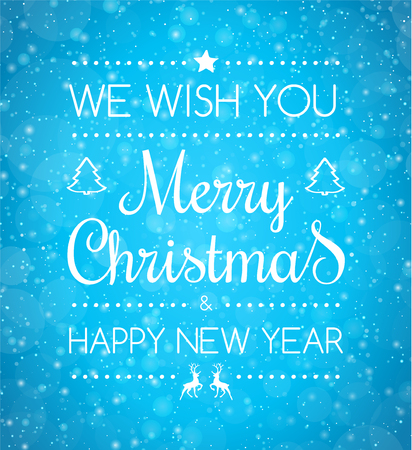 Merry Christmas - card with greeting and illustration. Vector.のイラスト素材