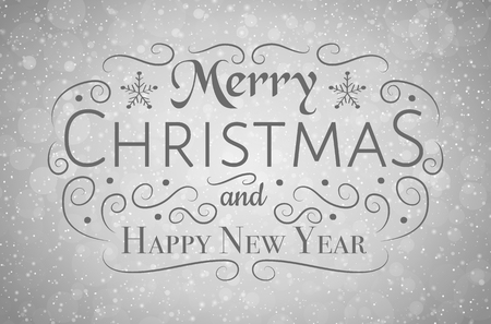 Merry Christmas - card with greeting and illustration. Vector.のイラスト素材