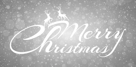 Merry Christmas - card with greeting and illustration. Vector.のイラスト素材