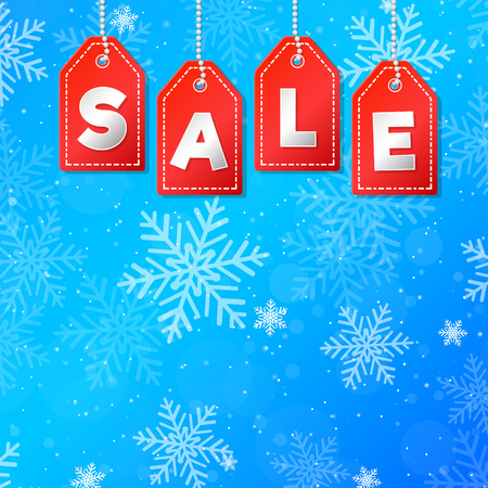 Sale - banner with copyspace and snowflakes. Vector.のイラスト素材
