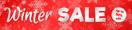 Banner or card with snowflakes - Winter Sale. Vector.のイラスト素材