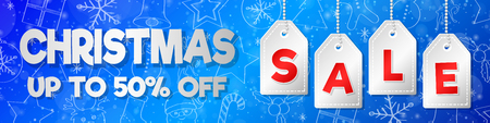Design of glossy banner for Christmas Sale. Vector.のイラスト素材