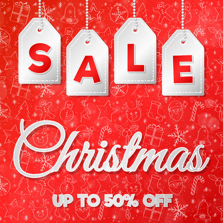 Design of glossy banner for Christmas Sale. Vector.のイラスト素材
