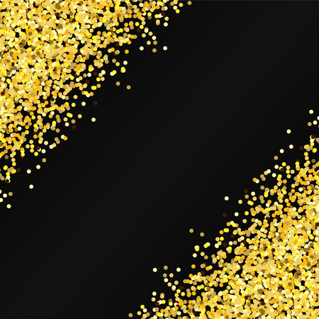 Golden glitter on black background. Vector.のイラスト素材