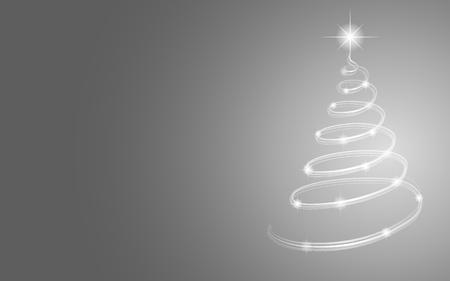 Christmas card with shiny tree and copyspace. Vector.のイラスト素材