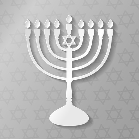 Jewish candelabrum - concept of an icon of menorah. Vector.のイラスト素材