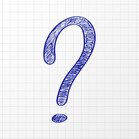 Concept of hand drawn question mark. Vector. のイラスト素材