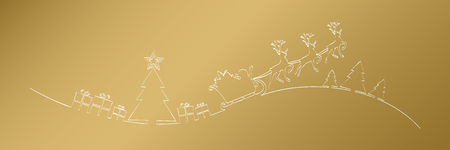 Panoramic header with Christmas decoration. Vector.のイラスト素材
