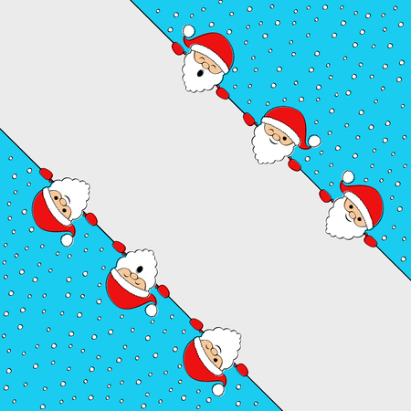 Funny Santa Claus in cartoon style with copyspace. Vector.のイラスト素材
