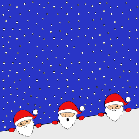 Funny Santa Claus in cartoon style with copyspace. Vector.のイラスト素材