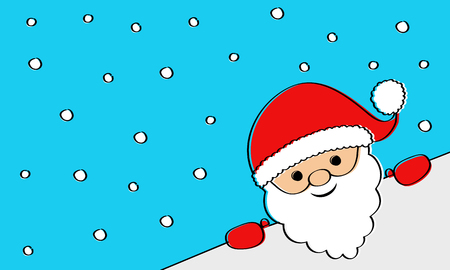 Funny Santa Claus in cartoon style with copyspace. Vector.のイラスト素材