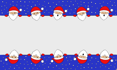 Funny Santa Claus in cartoon style with copyspace. Vector.のイラスト素材