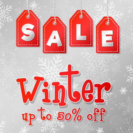 Banner with snowflakes for Winter Sale. Vector.のイラスト素材