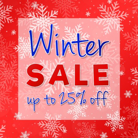 Banner with snowflakes for Winter Sale. Vector.のイラスト素材