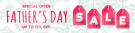 Design of banner with mustaches for Father's Day Sale - Vector.のイラスト素材