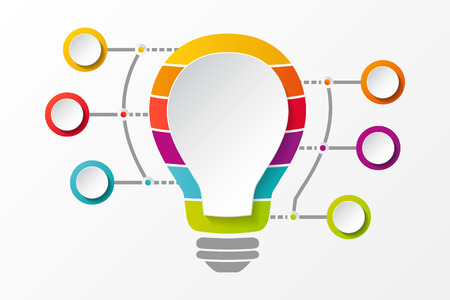 Template of business infographic - bulb. Vector.のイラスト素材
