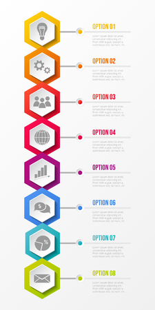 Template of business infographic with definied steps. Vector.のイラスト素材