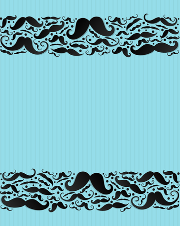 Template of card with funny mustaches - Father's Day and Barber Shop. Vector.のイラスト素材