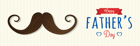 Funny header for Father's Day with mustache. Vector.のイラスト素材