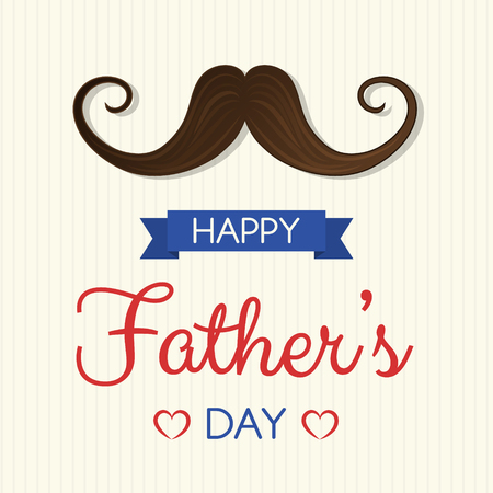 Happy Father's Day - funny card with mustache and wishes. Vector.のイラスト素材