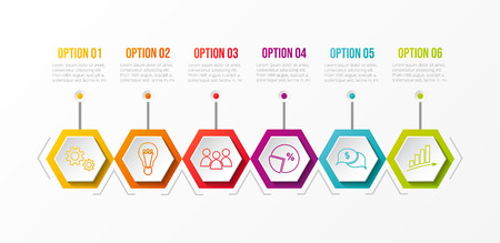 Colourful timeline with business icons. Vector.のイラスト素材