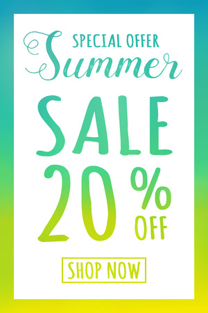 Design of multicoloured poster for Summer Sale. Vector.のイラスト素材