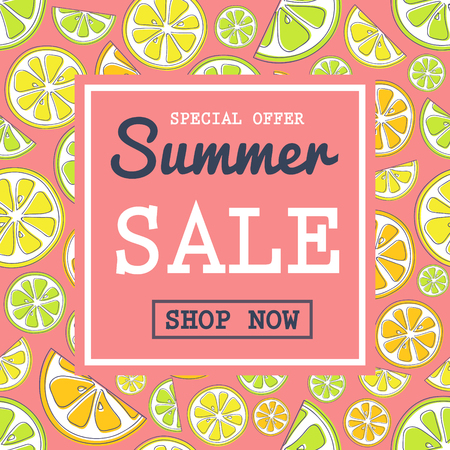 Multicoloured poster for Summer Sale. Vector.のイラスト素材