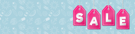Summer Sale - layout of banner. Vector.のイラスト素材