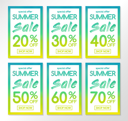 Concept of Summer Sale poster - collection. Vector.のイラスト素材