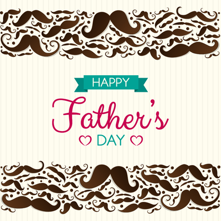 Father's Day - poster with funny mustaches. Vector.のイラスト素材