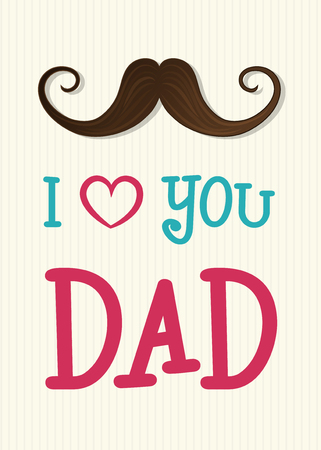 Design of background for Father's Day with greeting " I love you Dad". Vector.のイラスト素材