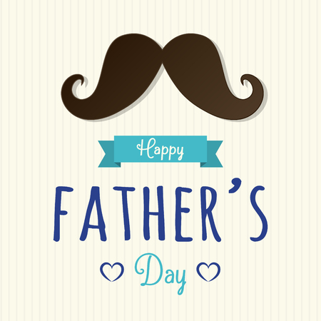 Happy Father's Day - design of cute background with mustache and greeting. Vector.のイラスト素材