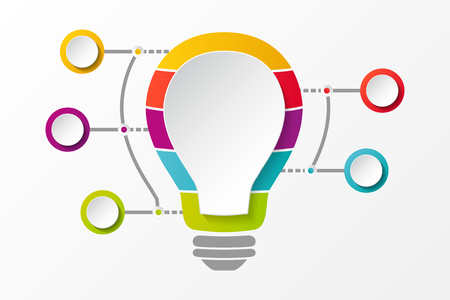 Template of business infographic - bulb. Vector.のイラスト素材
