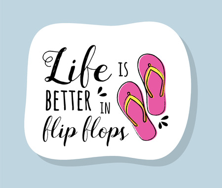 Cute summer icon with funny text. Vector.のイラスト素材