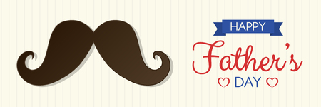 Happy Father's Day - cute banner with mustache. Vector.のイラスト素材
