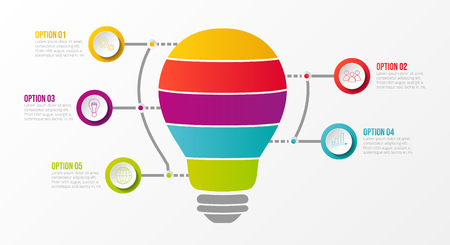 Concept of business idea infographic - template with colourful icons. Vector.のイラスト素材
