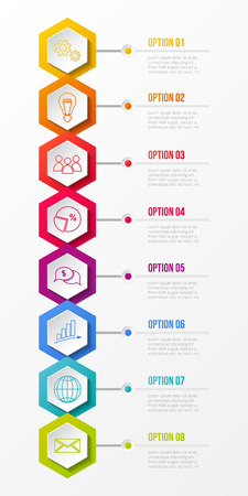 Business infographic with colourful icons. Vector.のイラスト素材
