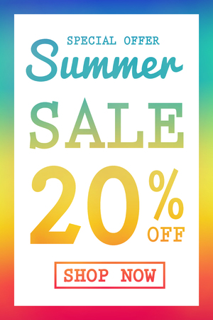 Design of multicoloured poster for Summer Sale. Vector.のイラスト素材