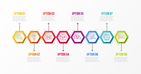 Infographic template with colourful icons. Vector.のイラスト素材