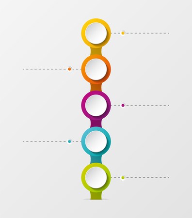 Concept of empty company milestone with round icons. Vector.のイラスト素材