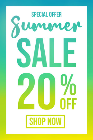 Summer Sale - colourful poster. Vector.のイラスト素材